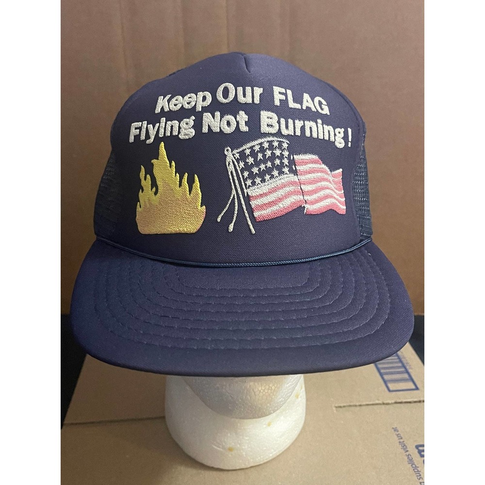 Vintage America USA Patriot Keep Our Flag Flying Not Burning Snapback Rope Hat